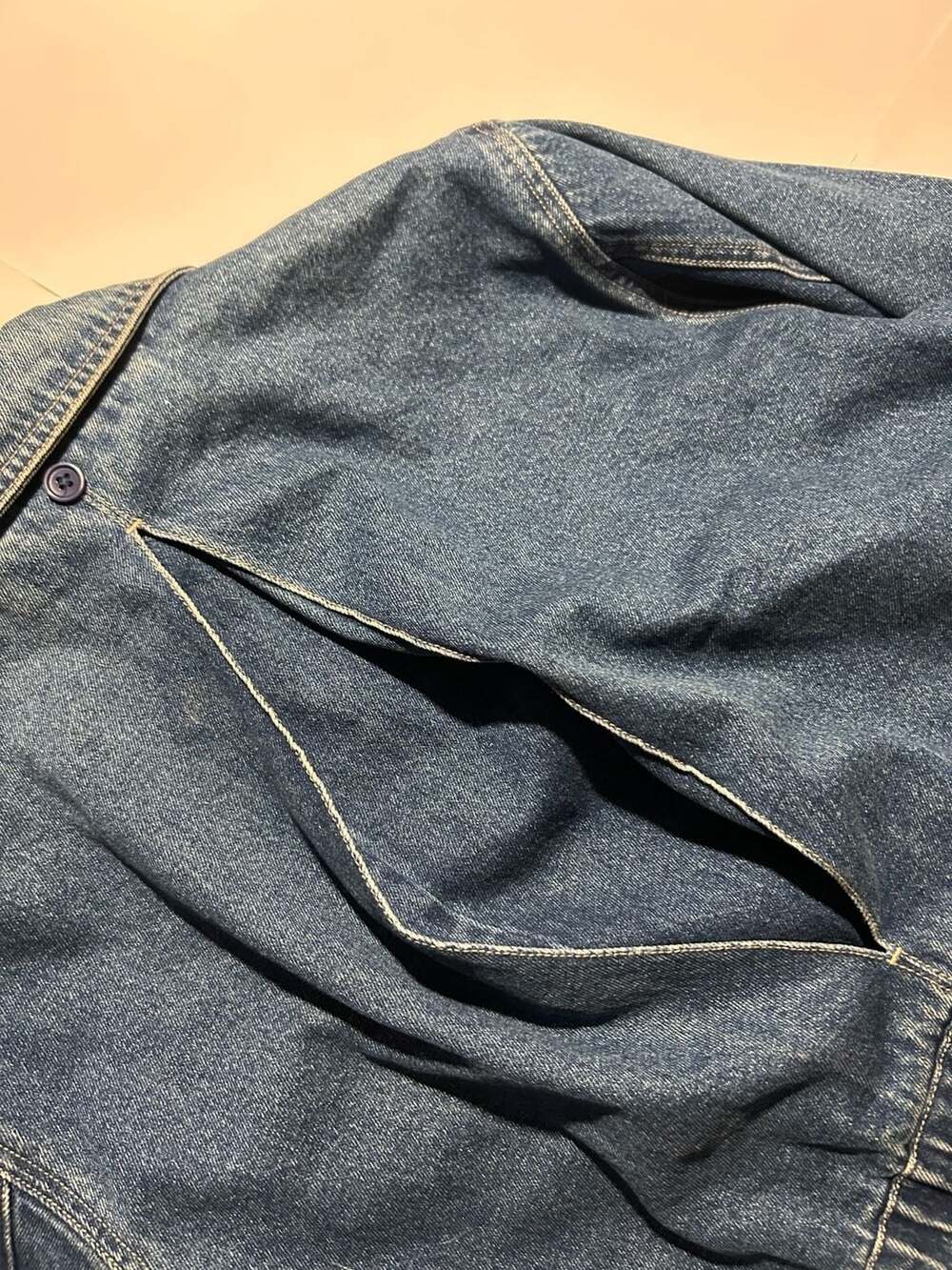 90s Vintage Only Denim Denim Chore Barn Jacket with Plaid Lining - Picture 11 of 12